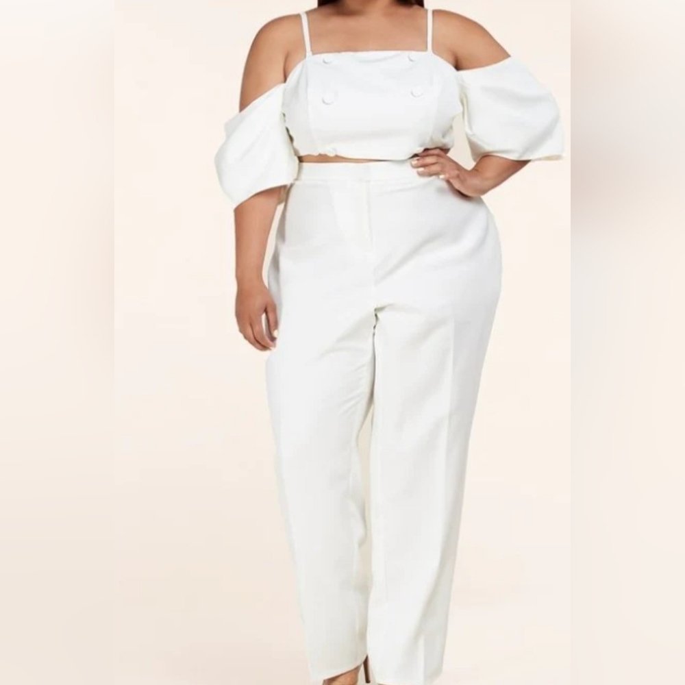 NWT LATISTE OFF WHITE PANT SET Sz 1X